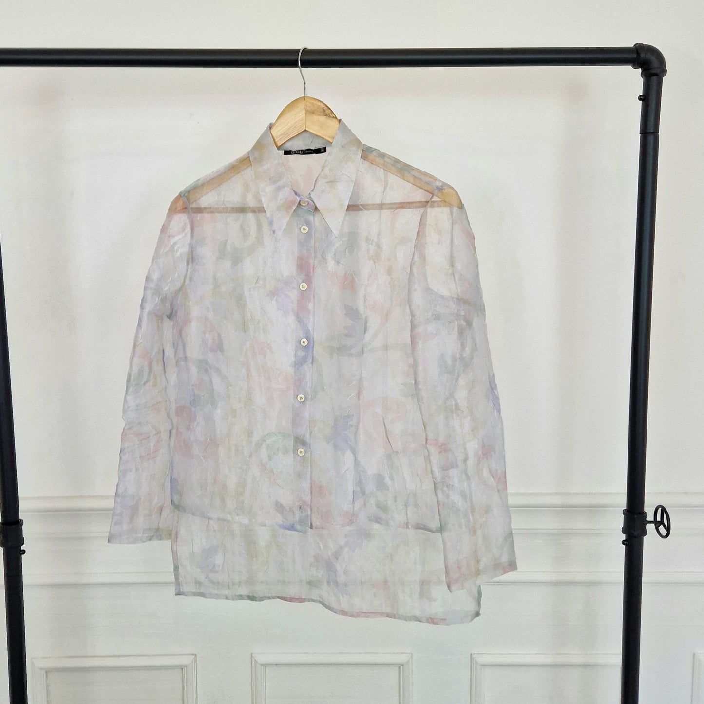 Romeo Gigli | Camicia velata con disegni pastello