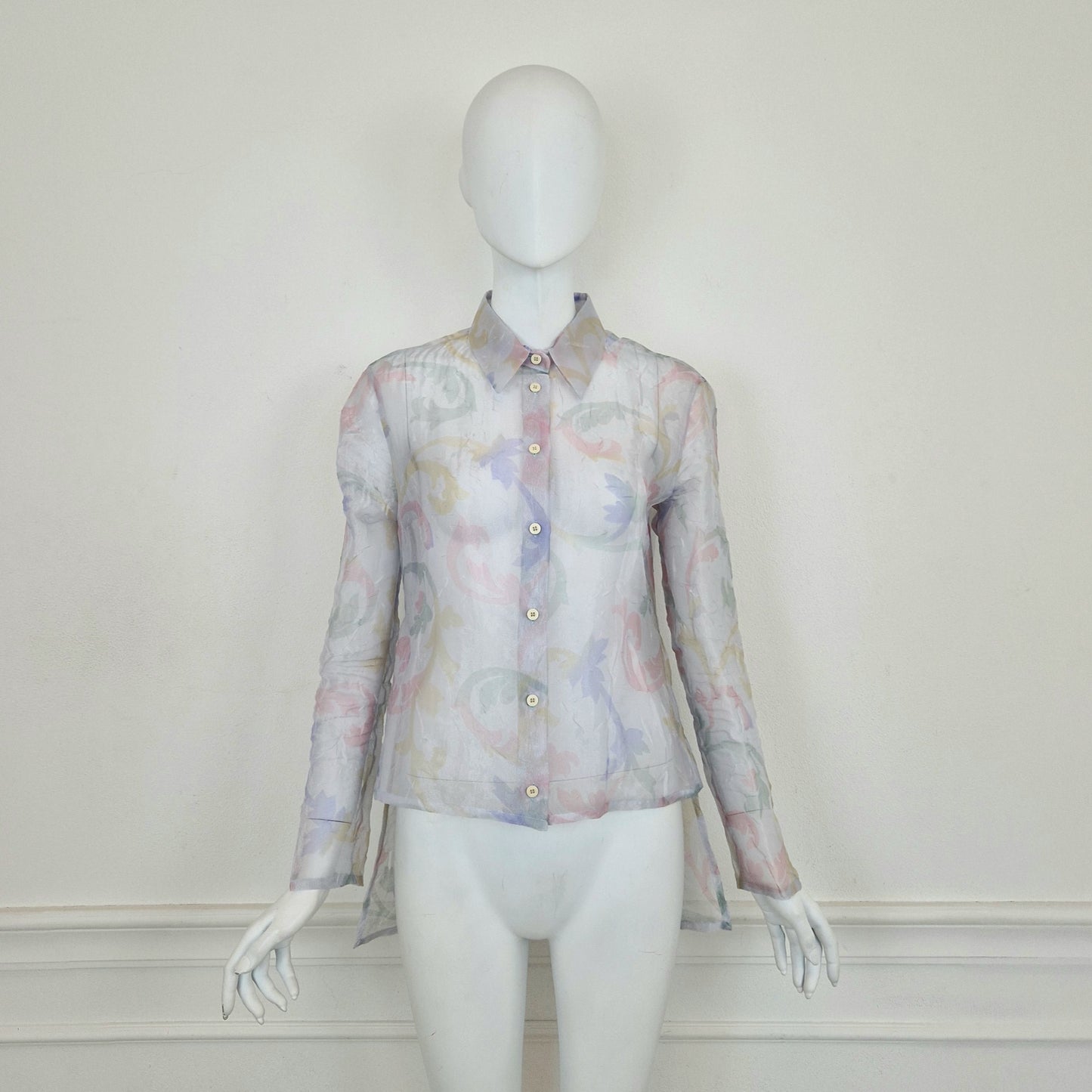 Romeo Gigli | Camicia velata con disegni pastello