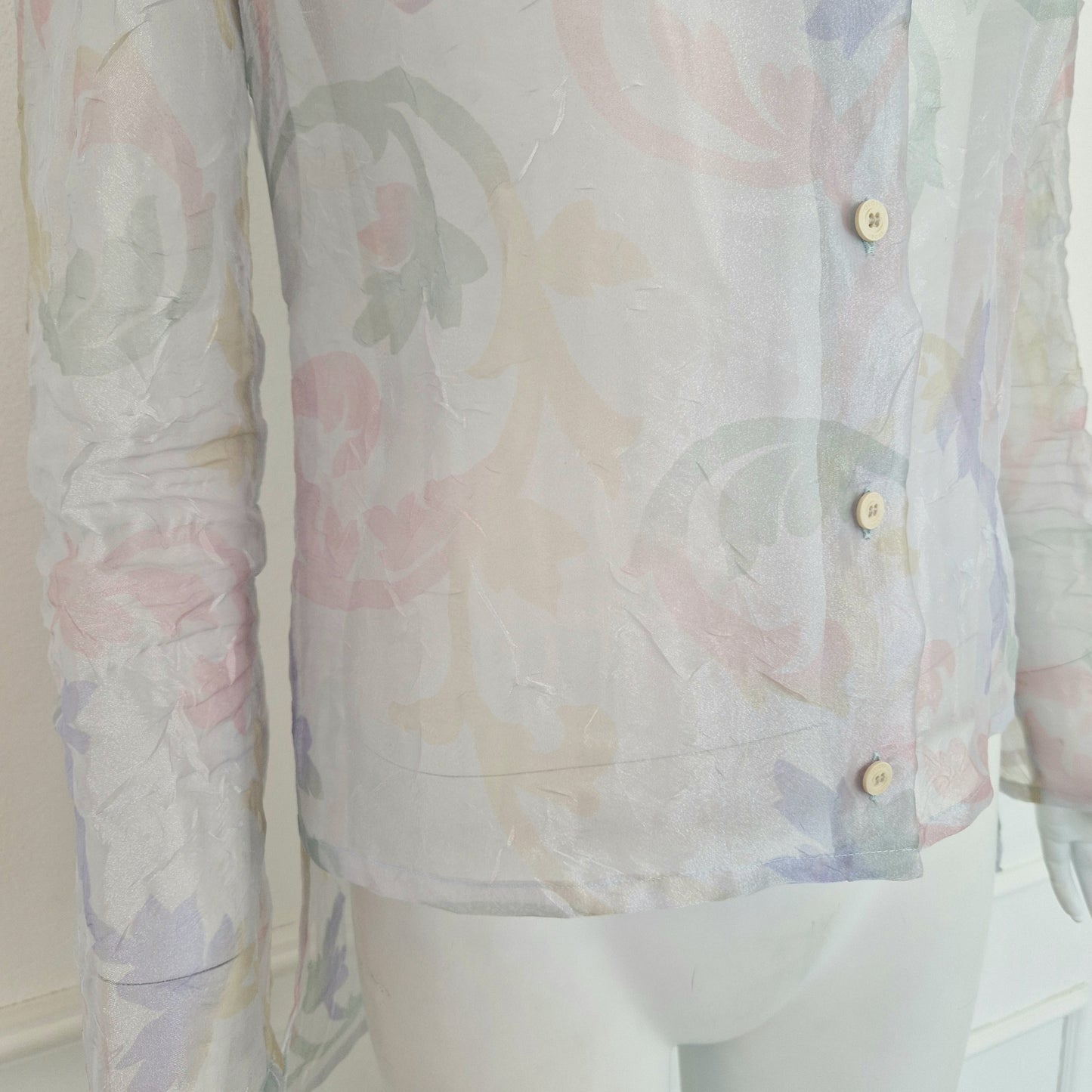 Romeo Gigli | Camicia velata con disegni pastello