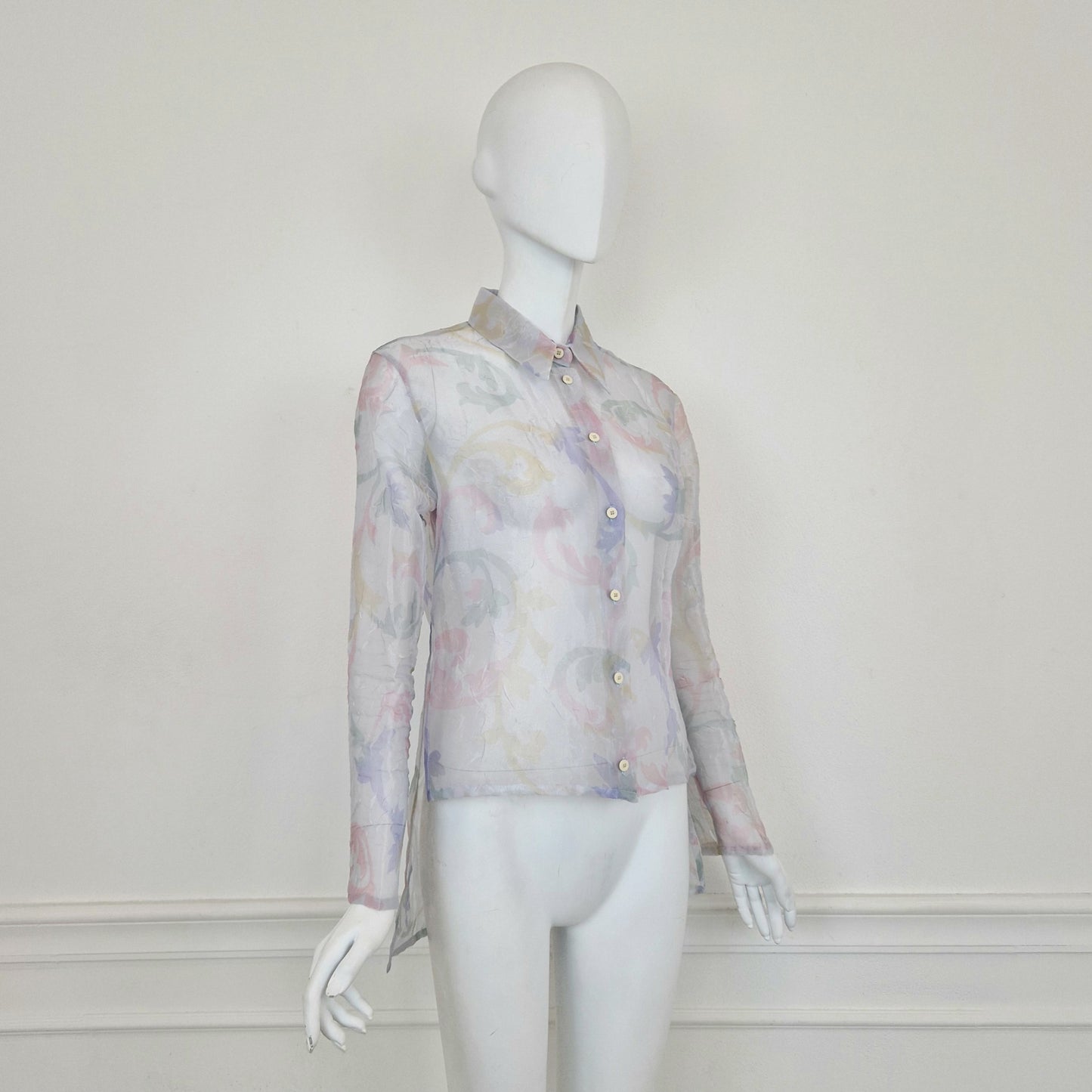 Romeo Gigli | Camicia velata con disegni pastello