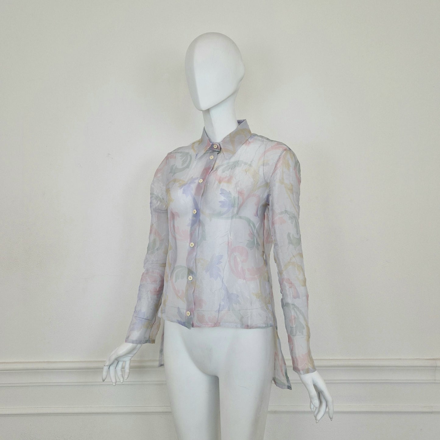 Romeo Gigli | Camicia velata con disegni pastello