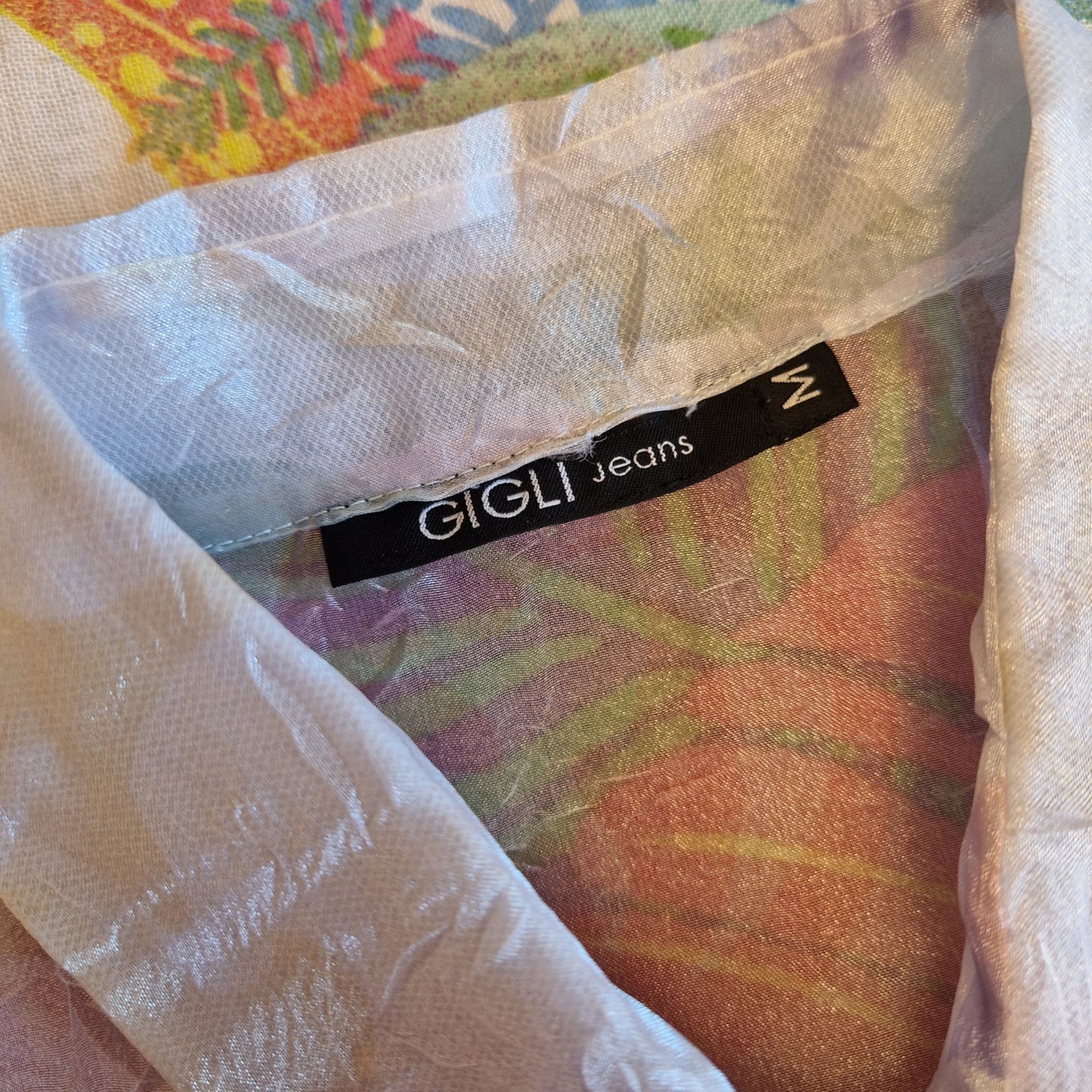 Romeo Gigli | Camicia velata con disegni pastello