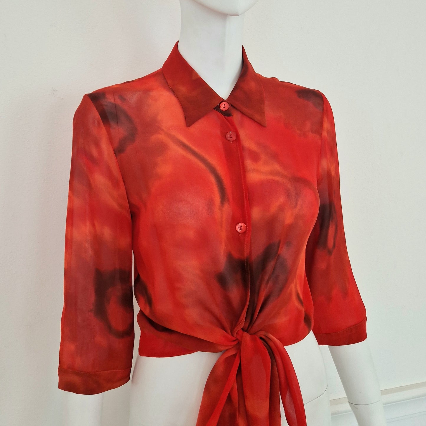 Romeo Gigli | Camicia rossa velata