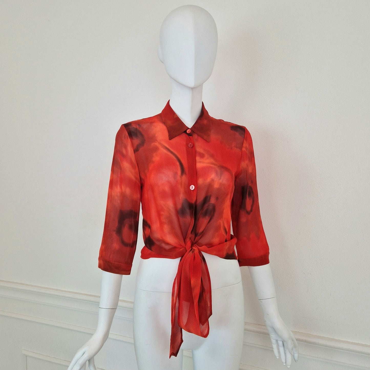 Romeo Gigli | Camicia rossa velata