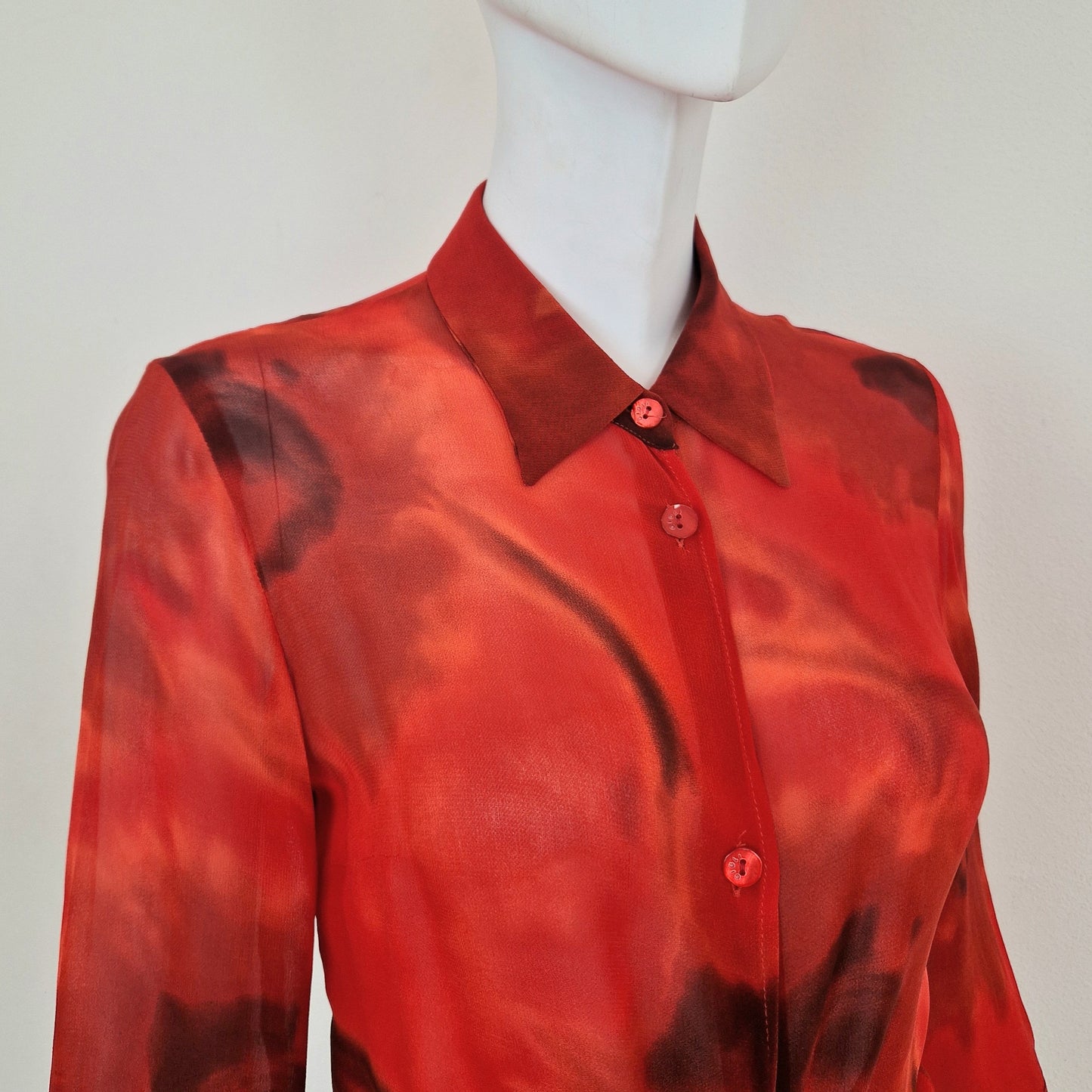 Romeo Gigli | Camicia rossa velata
