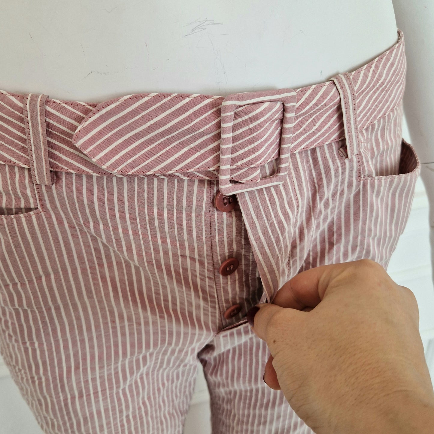 Romeo Gigli | Pantaloni rosa gessati