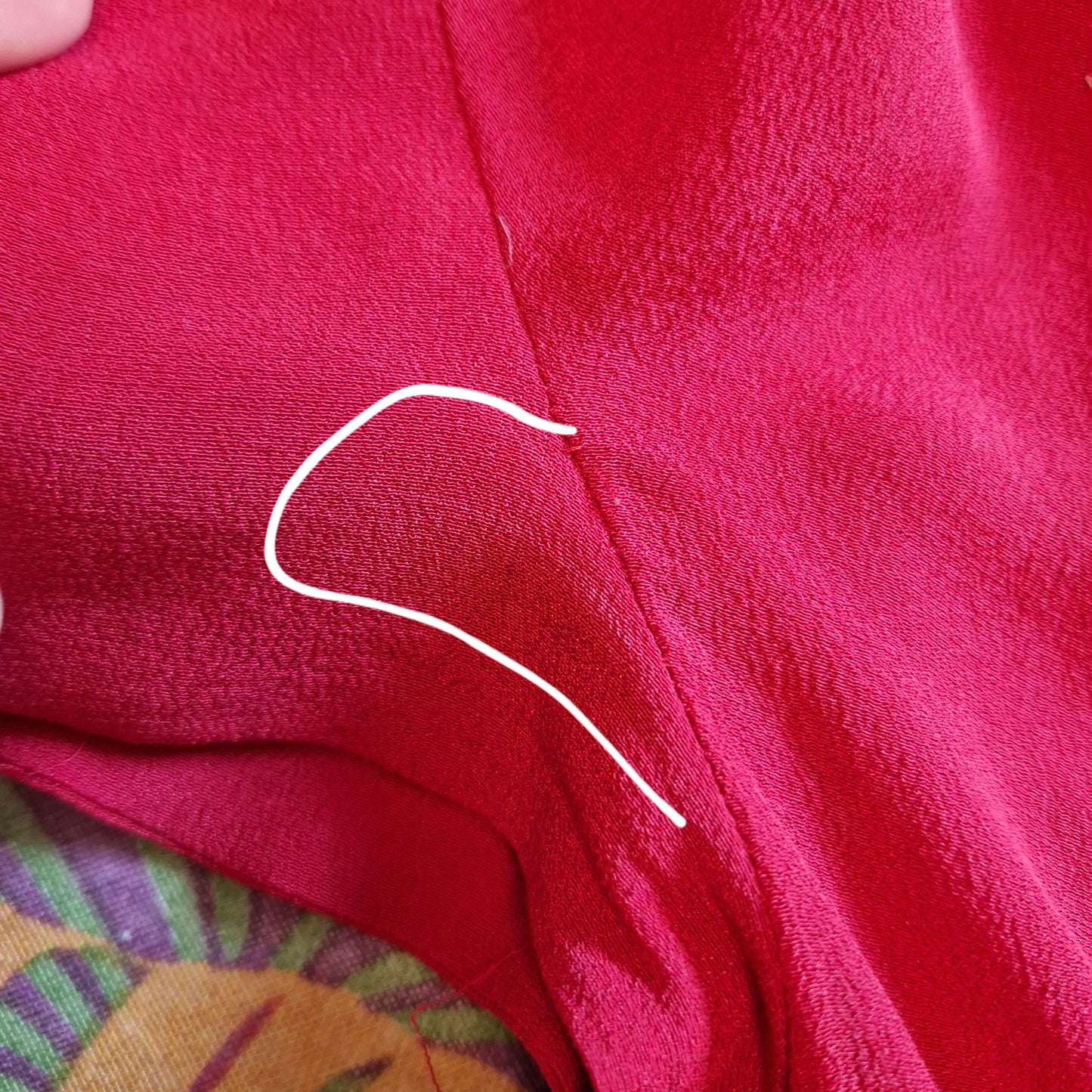 Romeo Gigli | Abito in seta rosso asimmetrico