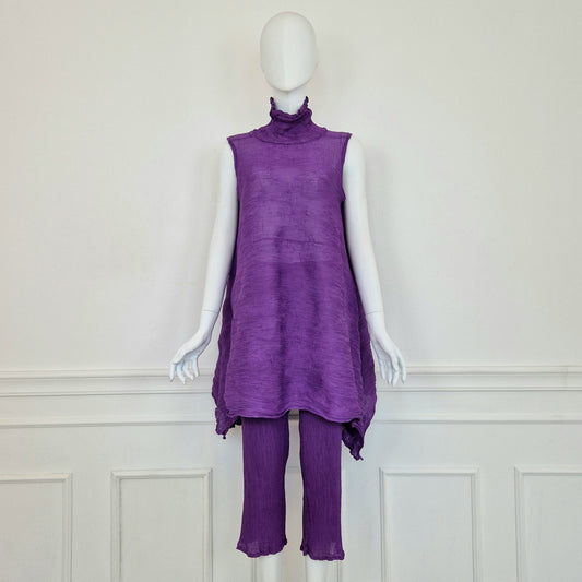 Issey Miyake Cauliflower | Completo viola top e pantaloni