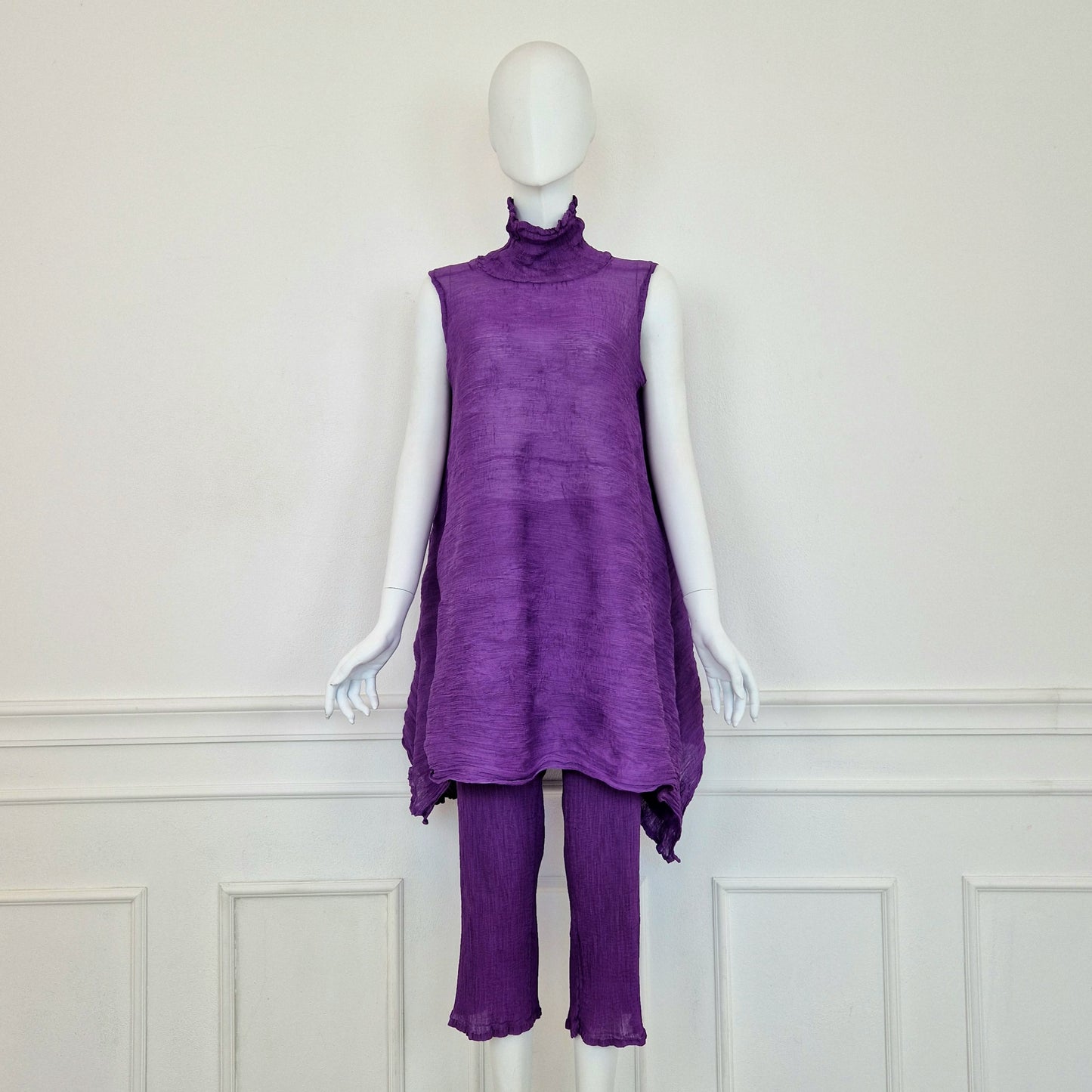 Issey Miyake Cauliflower | Completo viola top e pantaloni
