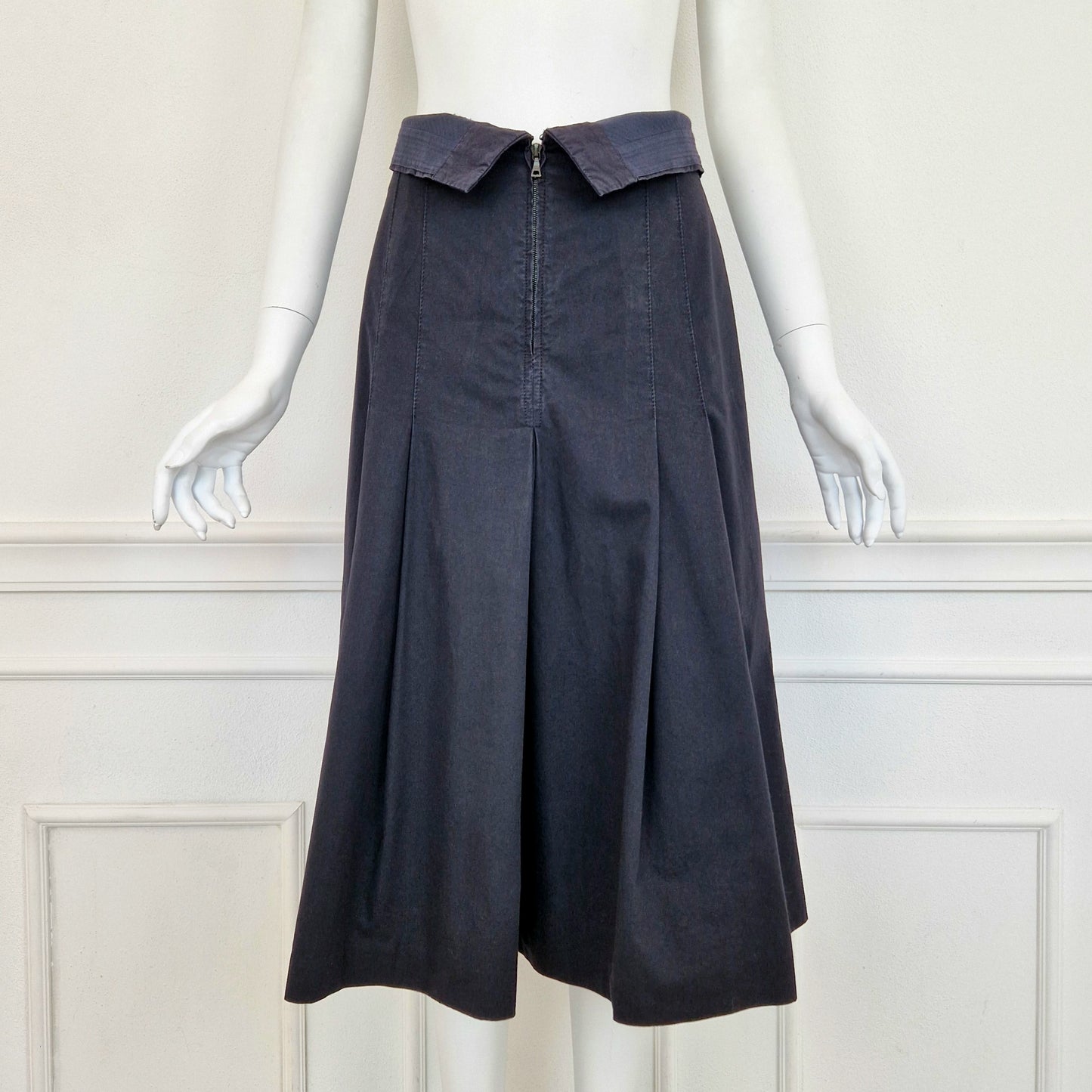 Prada | Gonna a pieghe cotone blu