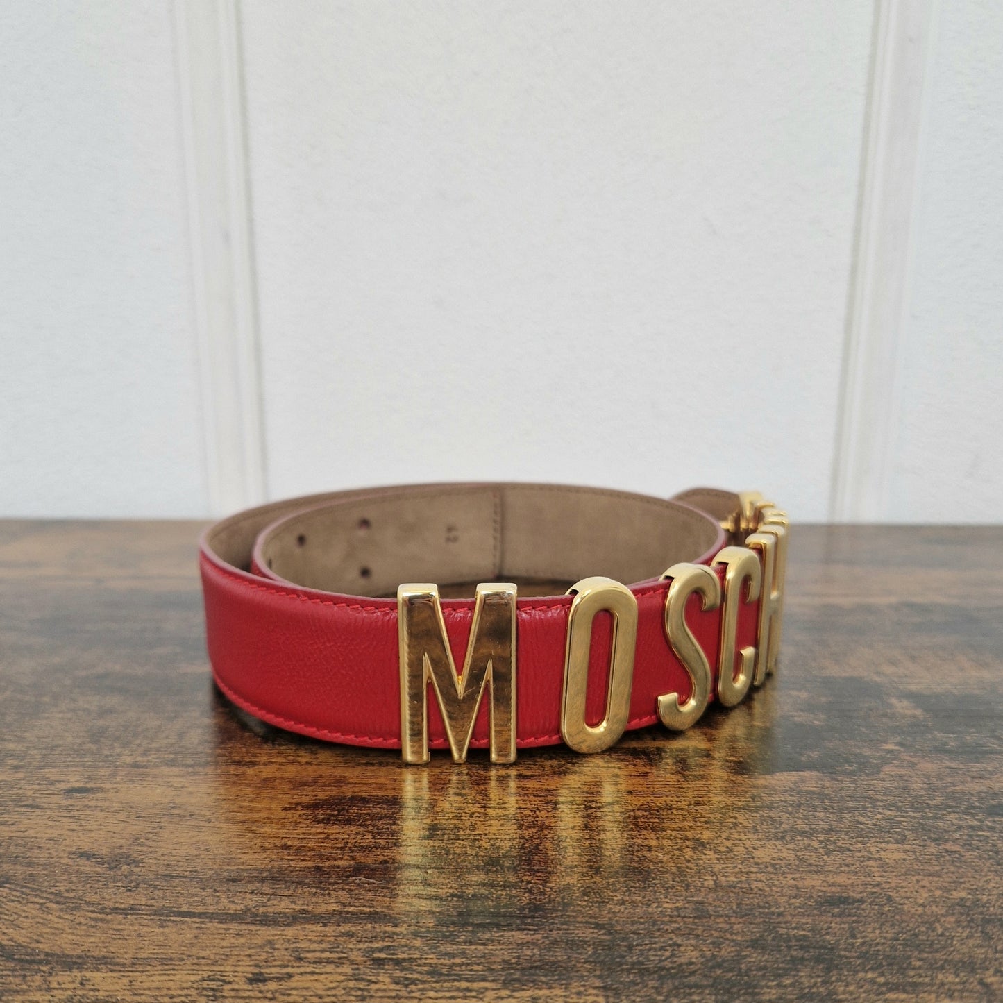 Moschino | Cintura in pelle rossa
