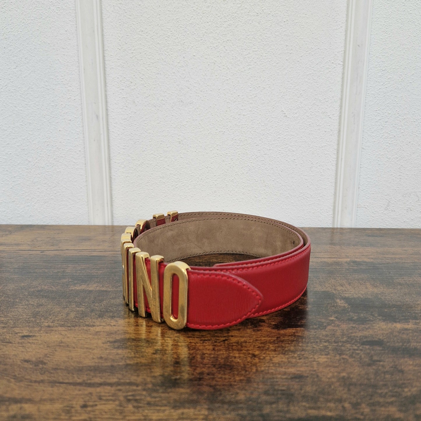 Moschino | Cintura in pelle rossa