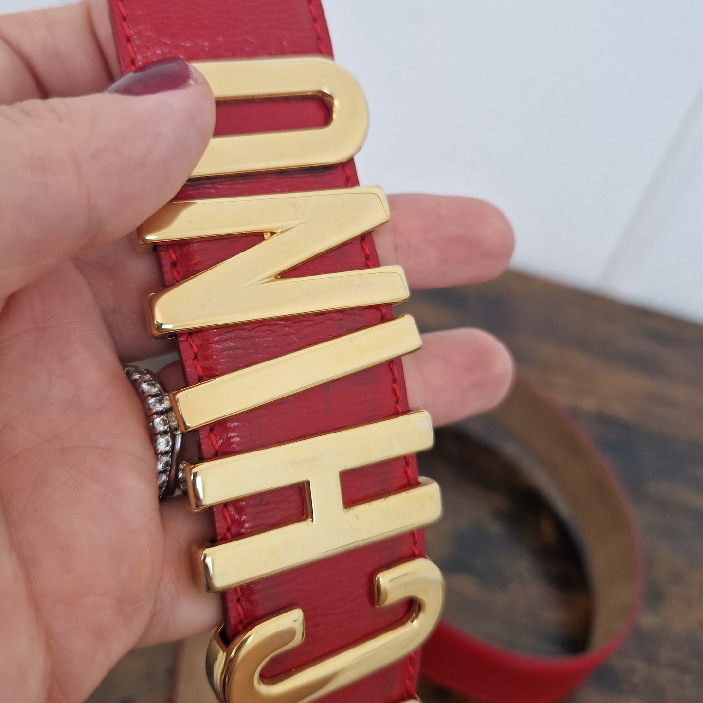 Moschino | Cintura in pelle rossa