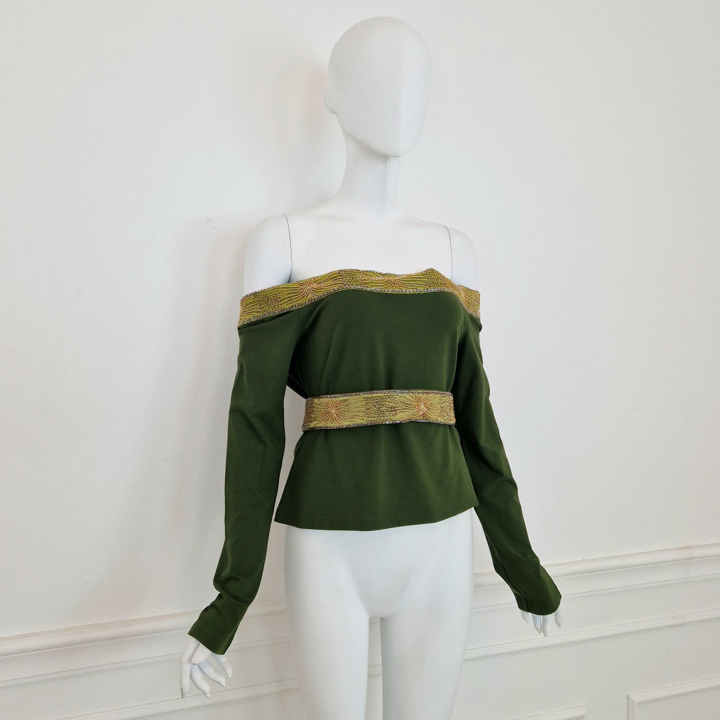 Romeo Gigli | Top con fascia di perline