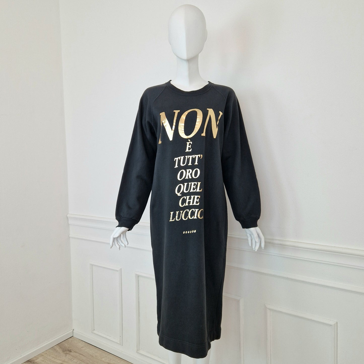 Moschino | Abito in felpa "Non è tutt'oro quel che luccica"