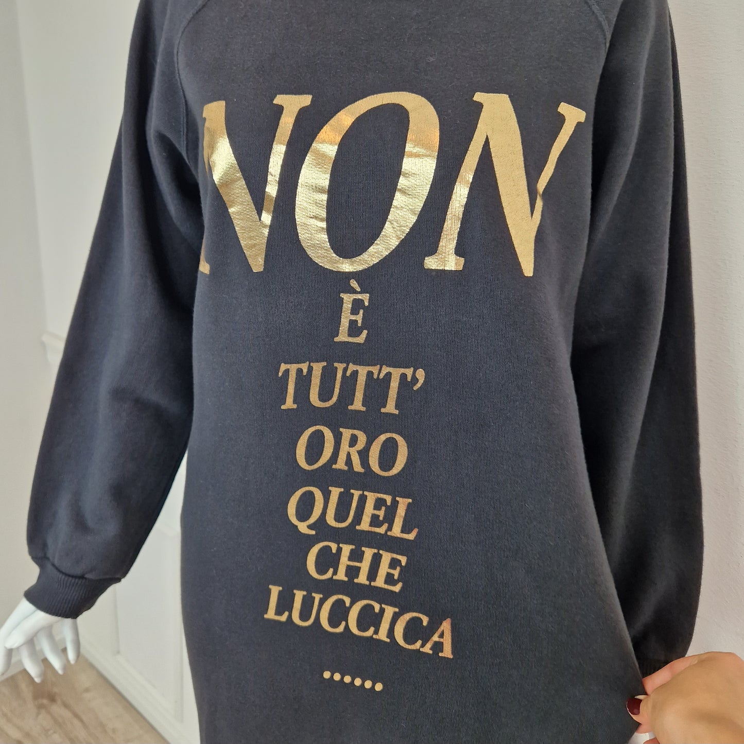 Moschino | Abito in felpa "Non è tutt'oro quel che luccica"