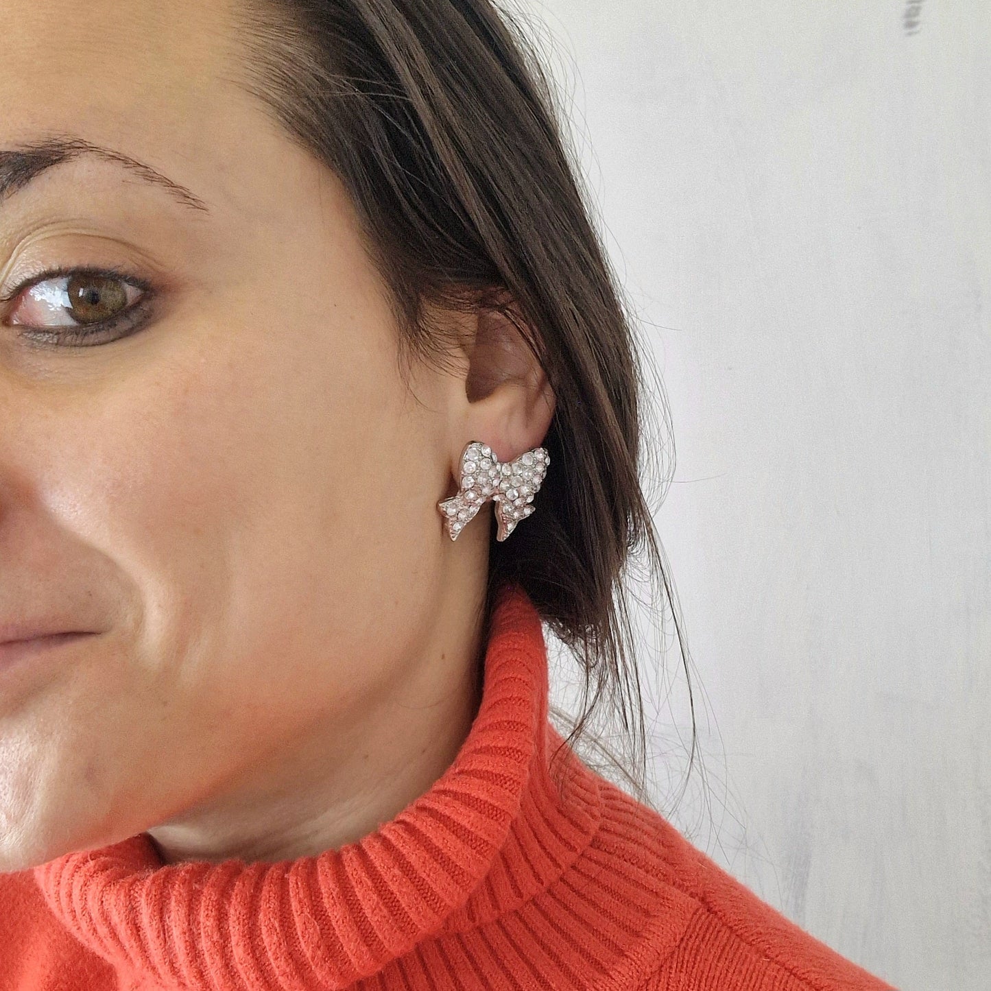 Orecchini fiocco strass