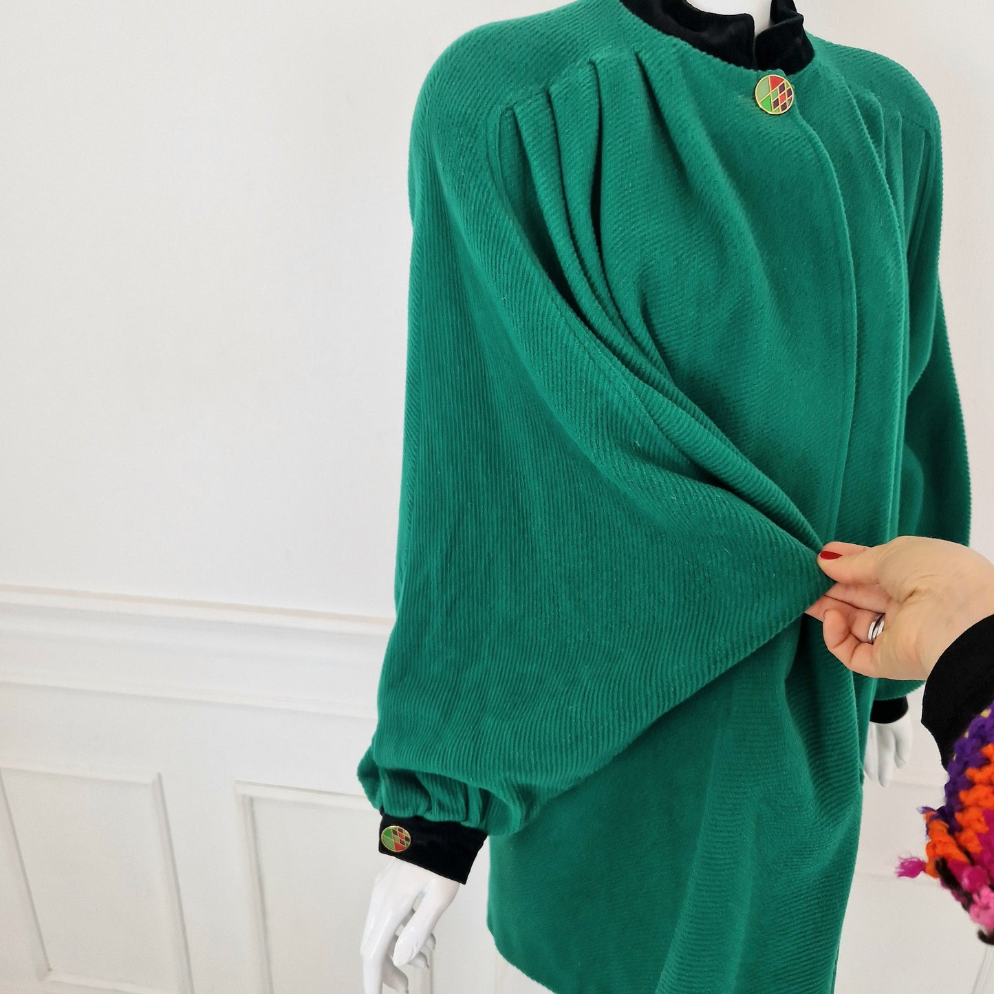 Valentino | Cappotto verde manica ampia