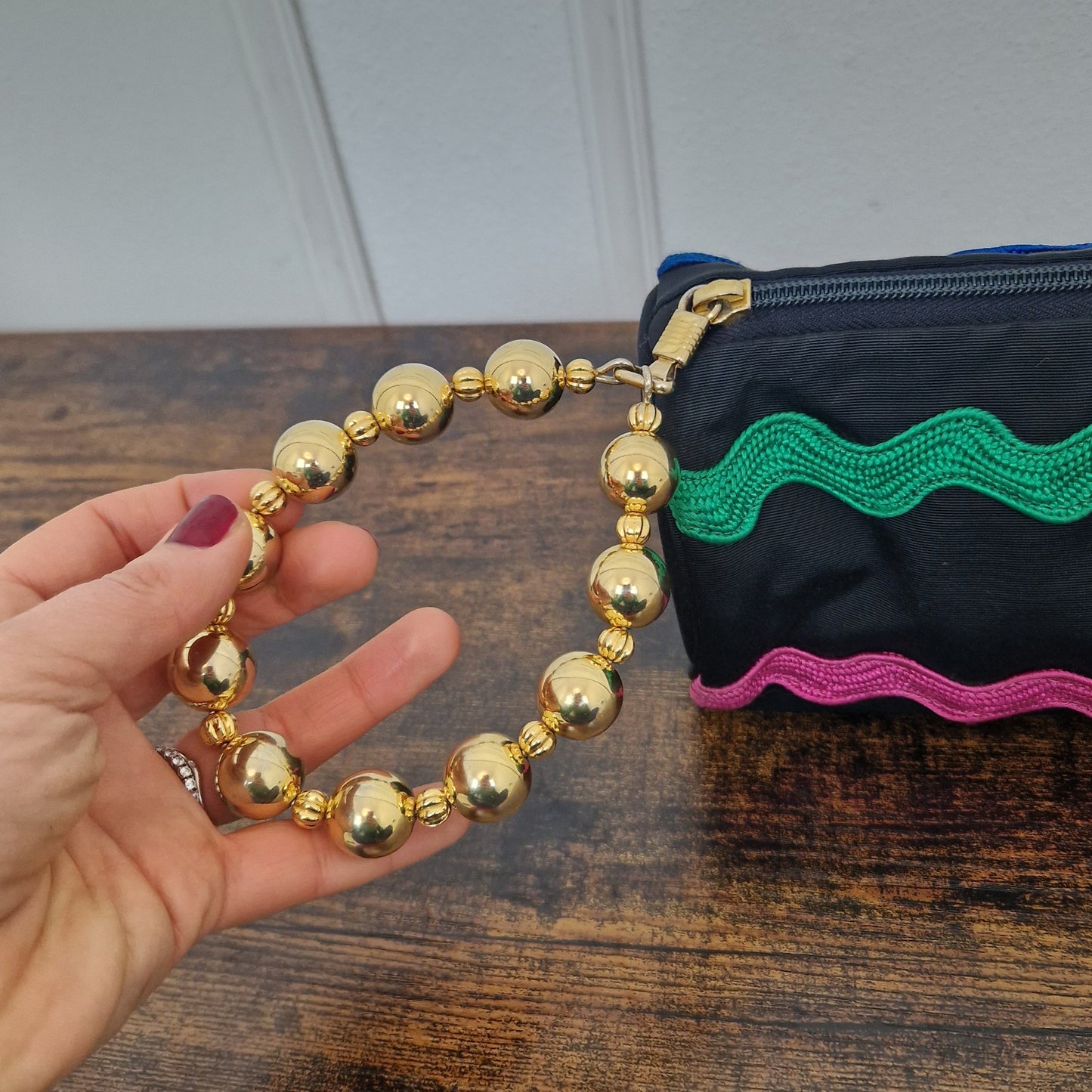 Moschino | Pochette vintage zig zag multicolor