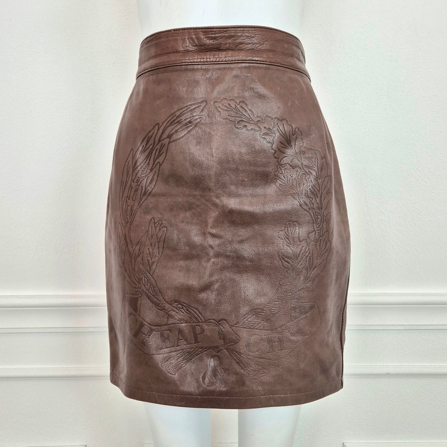 Moschino cheap and chic | Gonna in pelle marrone