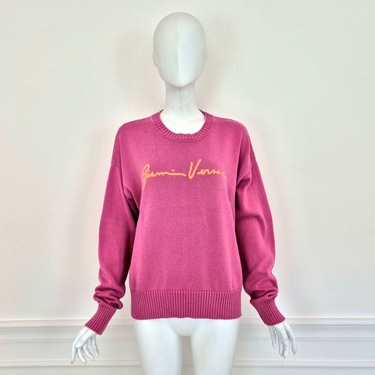 Versace | Maglione in cotone rosa