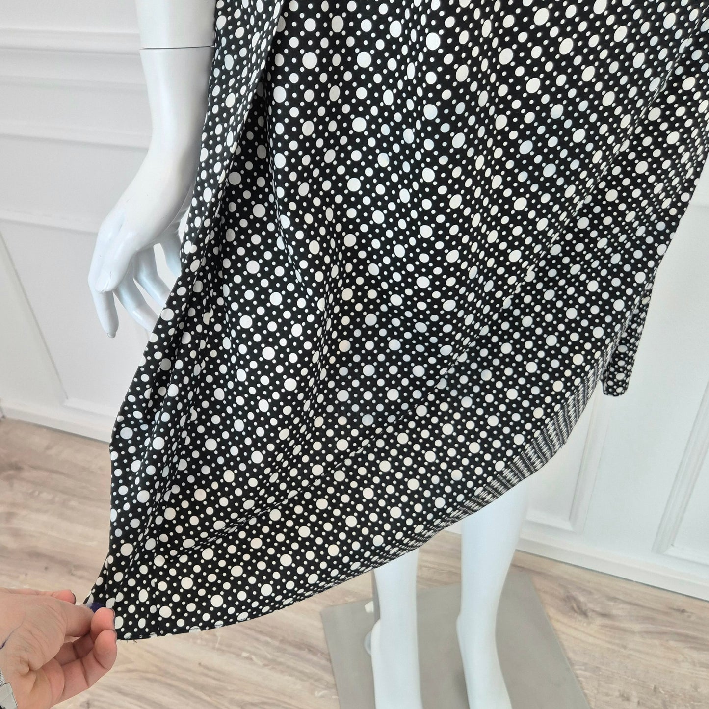 Marni | Abito in cotone pois bianco e nero