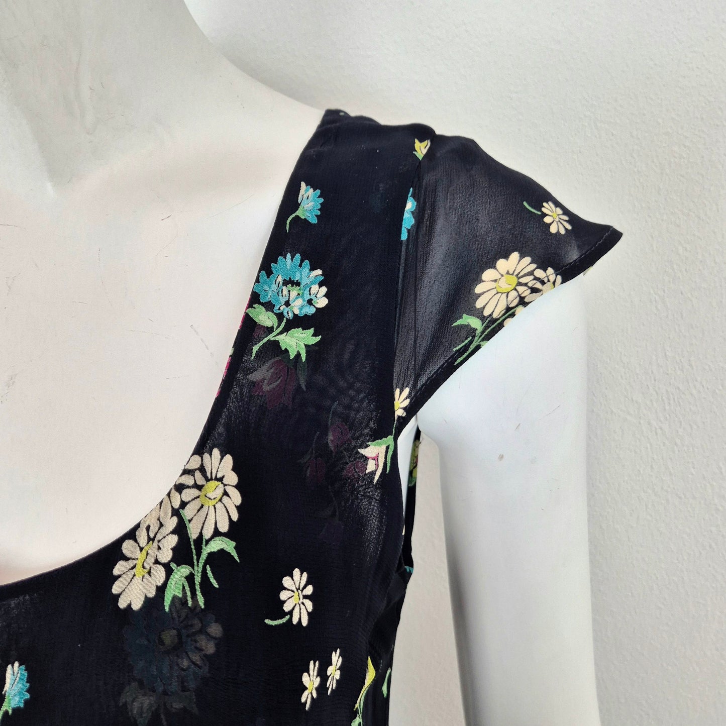 Moschino | Abito lungo blu fiori colorati