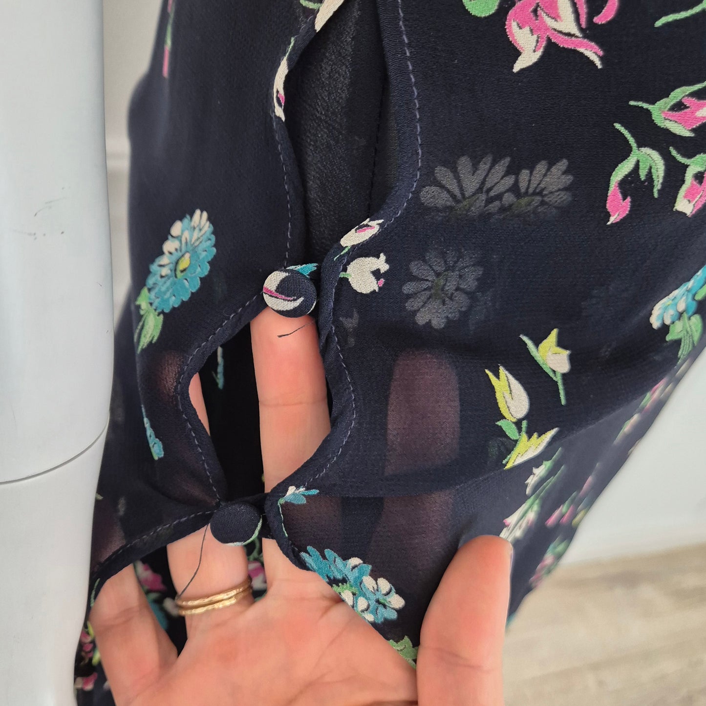 Moschino | Abito lungo blu fiori colorati