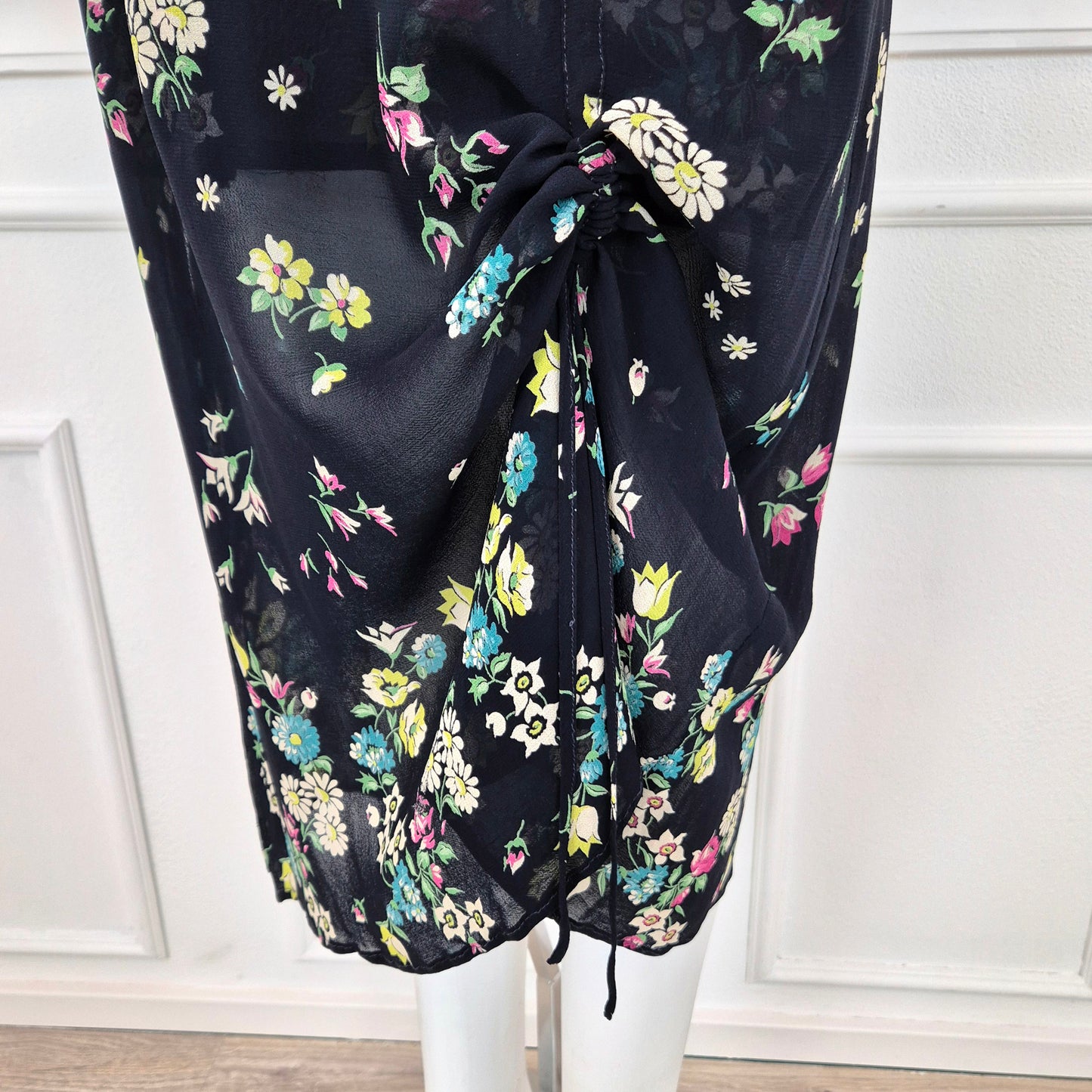 Moschino | Abito lungo blu fiori colorati