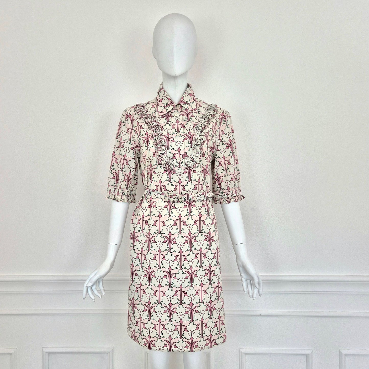 Prada | Abito con disegni rosa chiaro