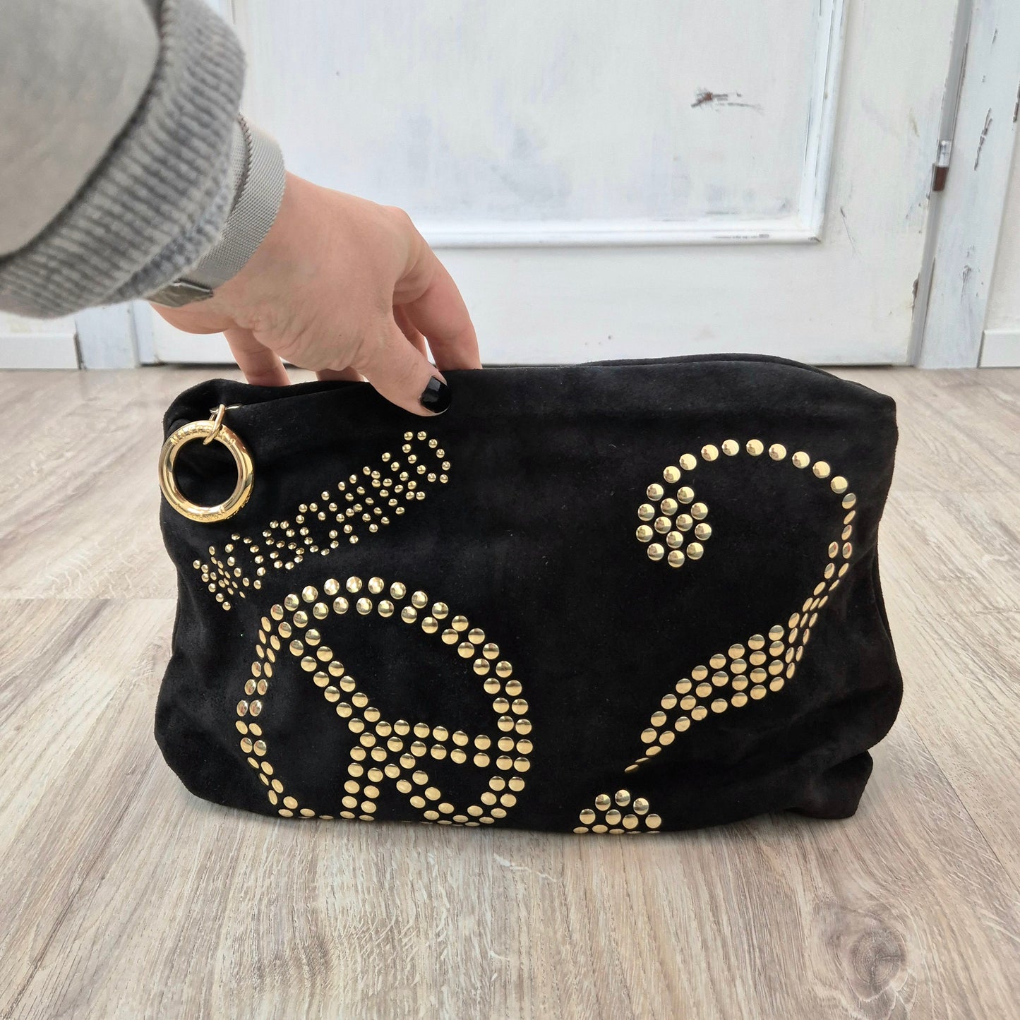 Moschino | Pochette vintage camoscio nero