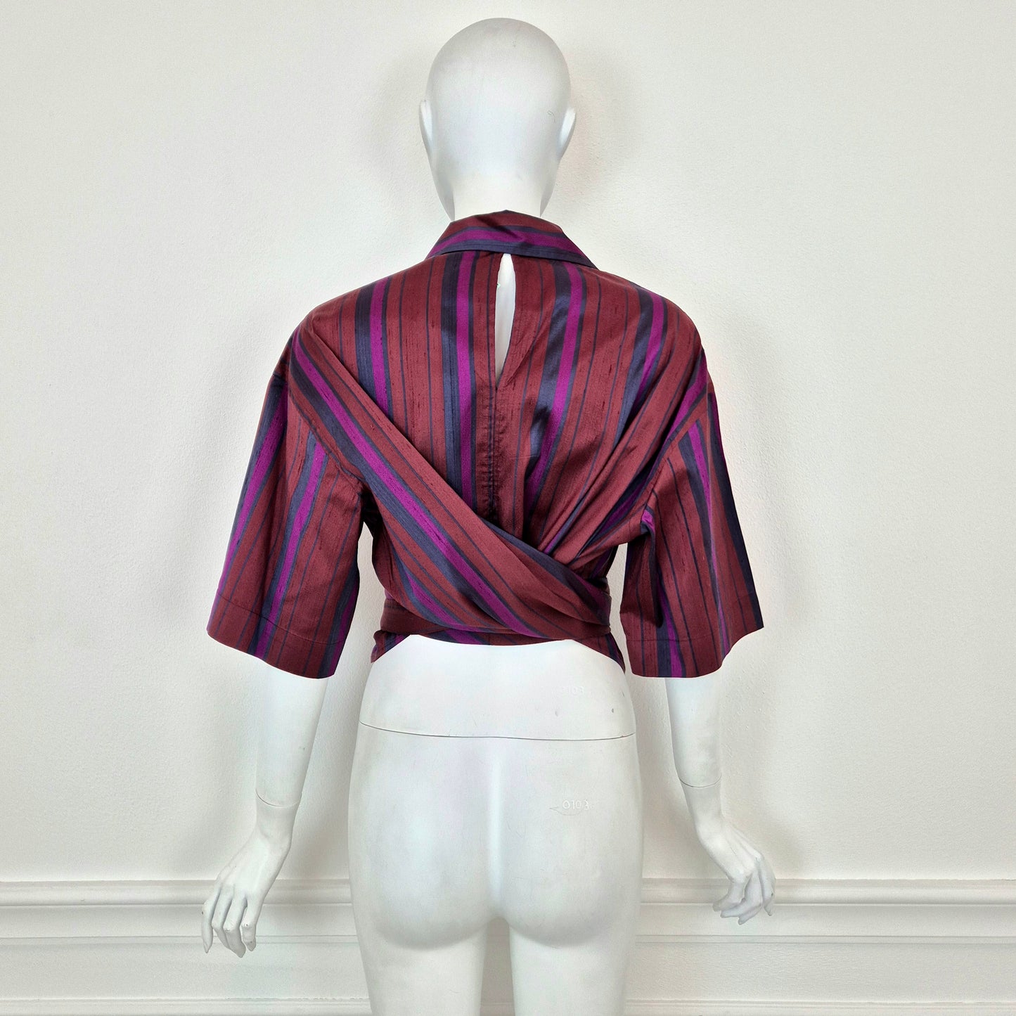 Romeo Gigli | Camicia a righe pura seta con fiocco