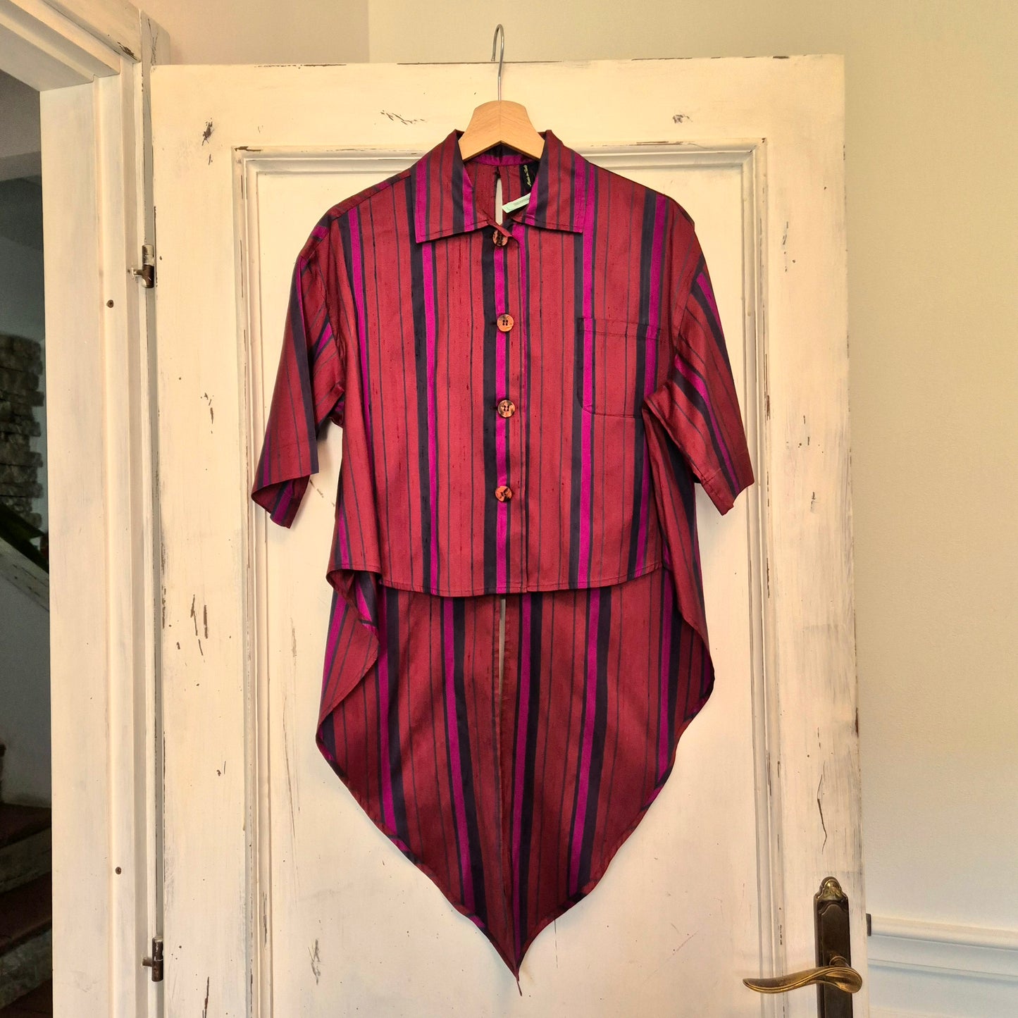 Romeo Gigli | Camicia a righe pura seta con fiocco