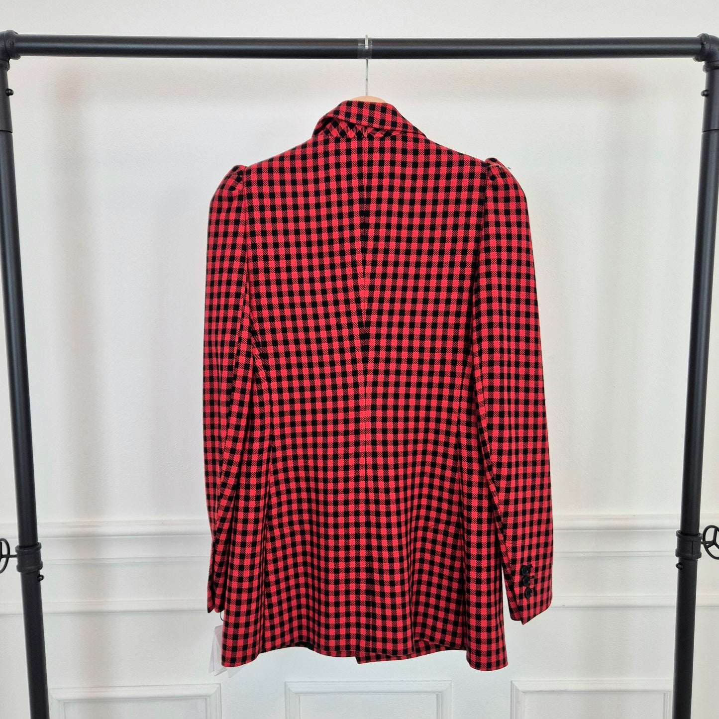 Red Valentino | Giacca doppiopetto pied de poule rosso nero