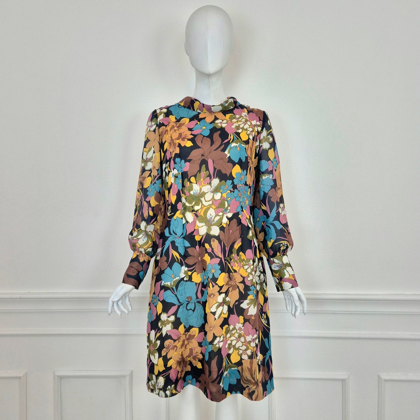 Abito vintage sartoriale stampa fiori