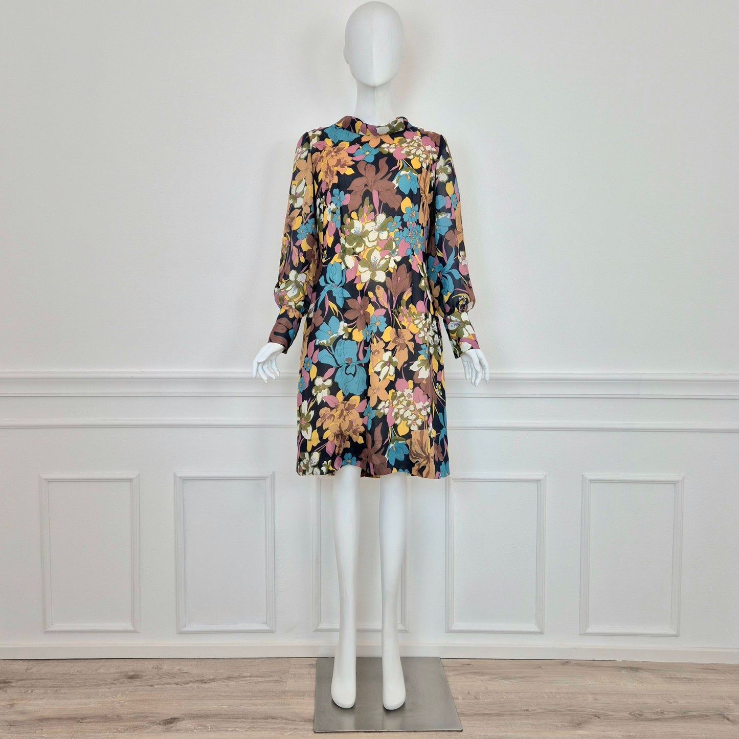 Abito vintage sartoriale stampa fiori