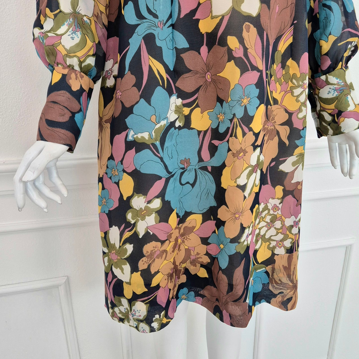 Abito vintage sartoriale stampa fiori