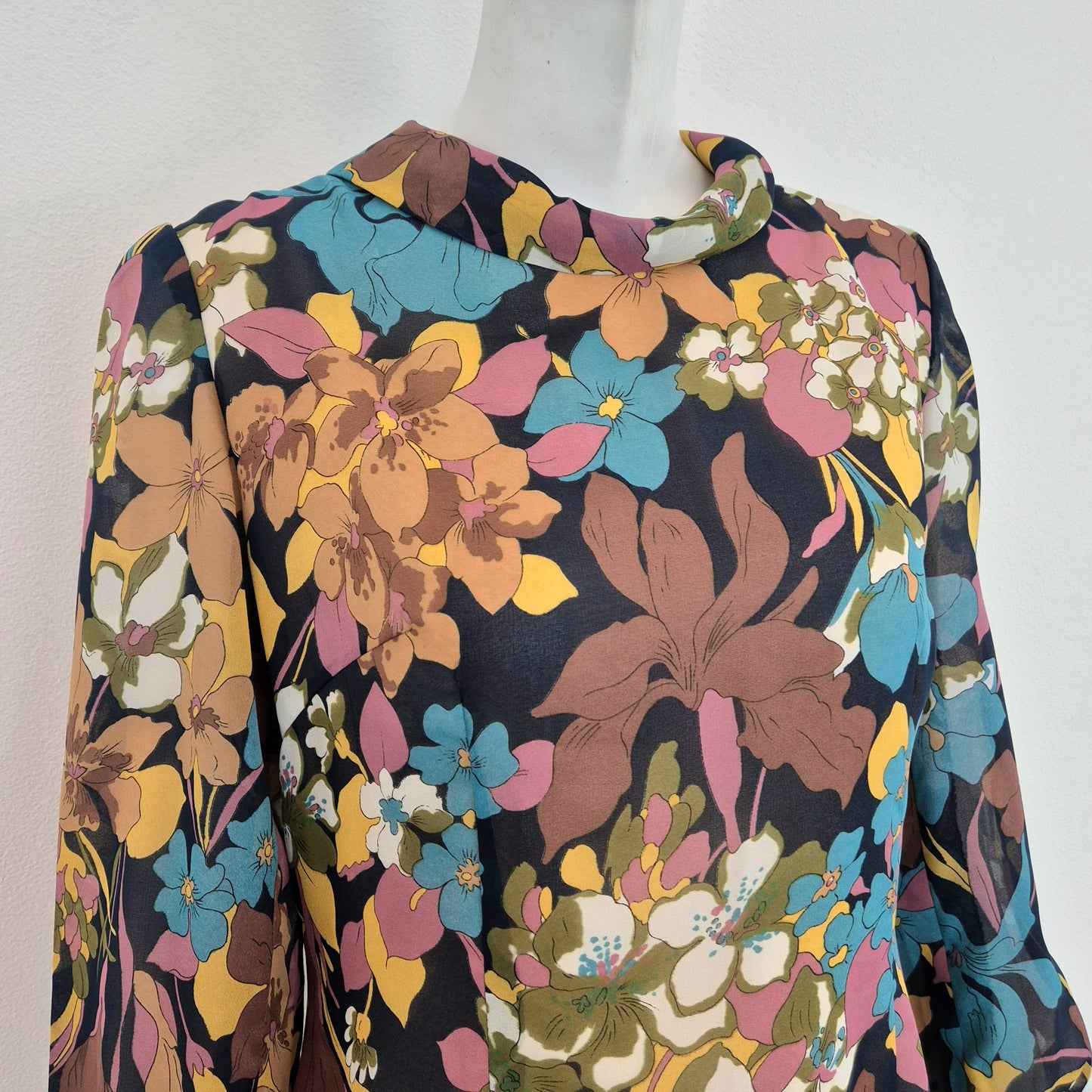 Abito vintage sartoriale stampa fiori