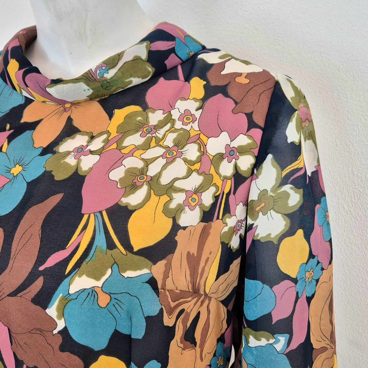 Abito vintage sartoriale stampa fiori