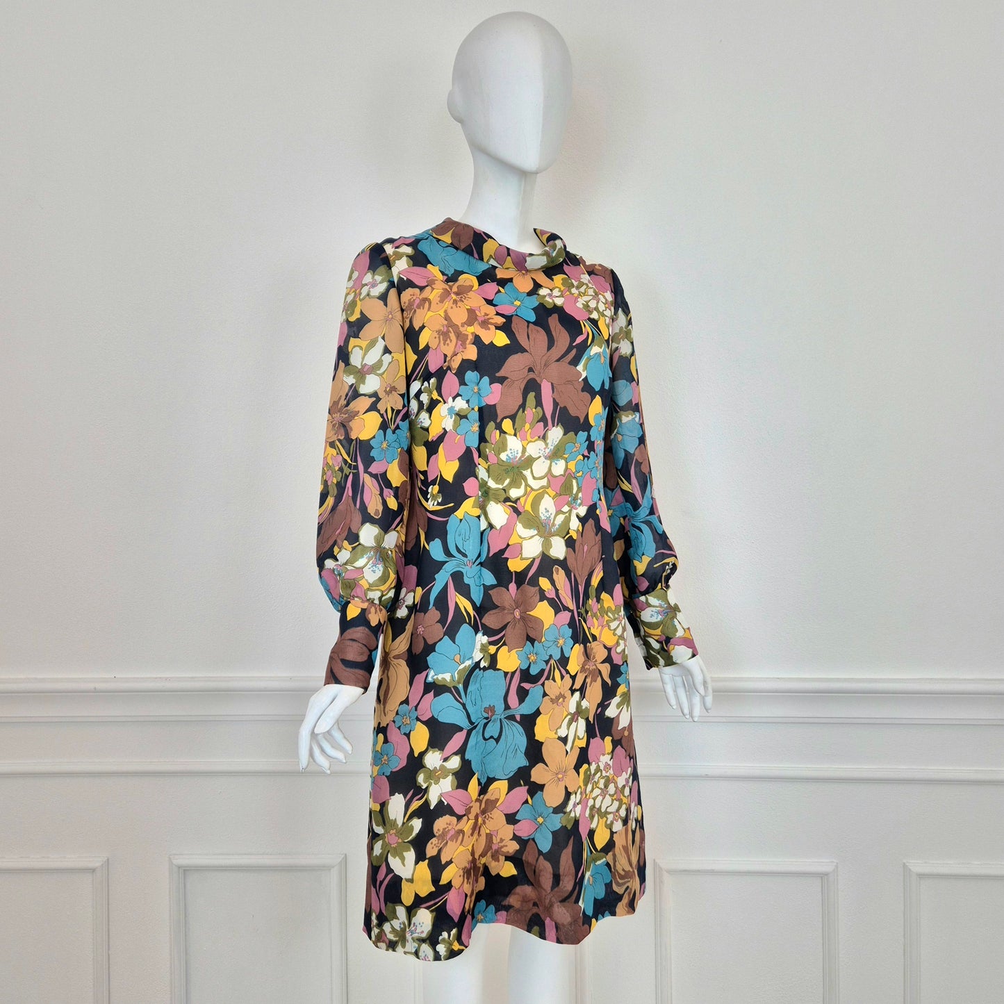 Abito vintage sartoriale stampa fiori