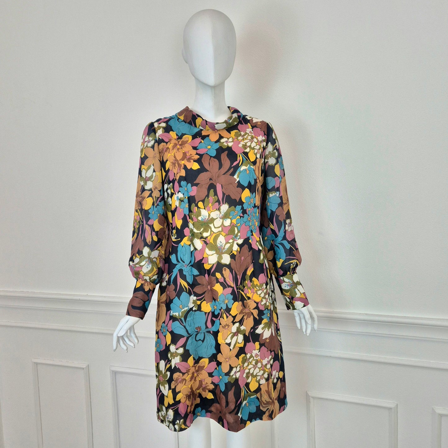 Abito vintage sartoriale stampa fiori
