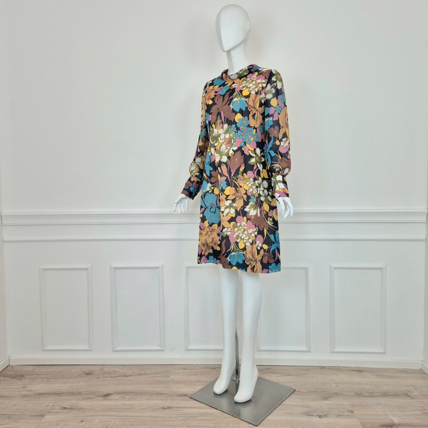 Abito vintage sartoriale stampa fiori