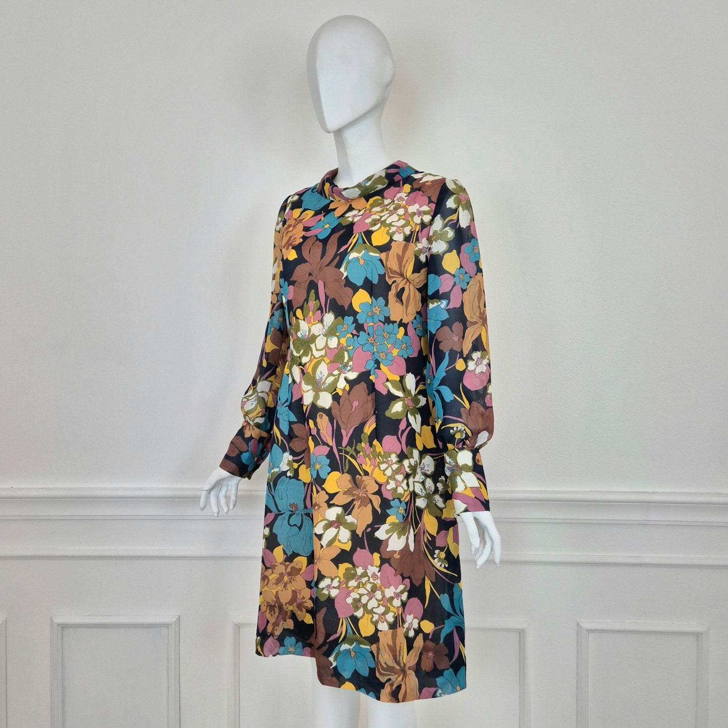 Abito vintage sartoriale stampa fiori