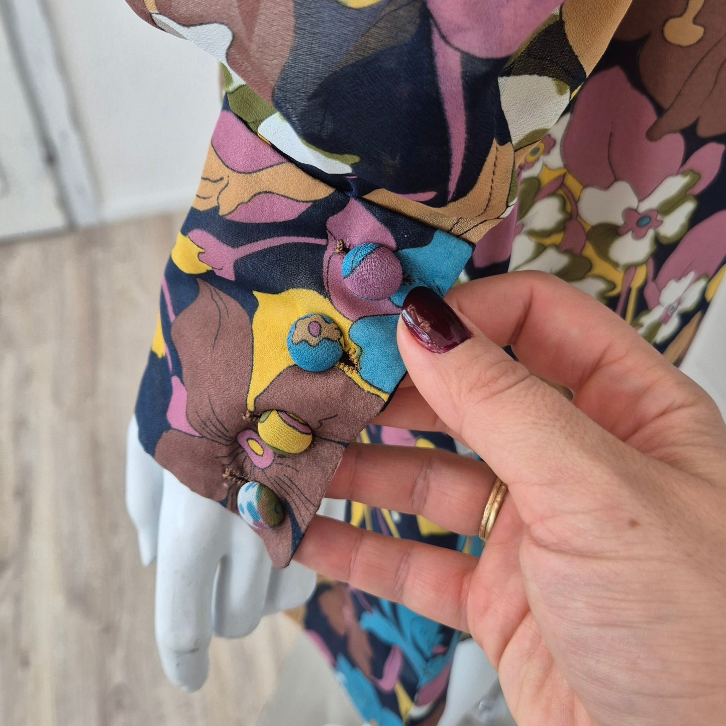 Abito vintage sartoriale stampa fiori
