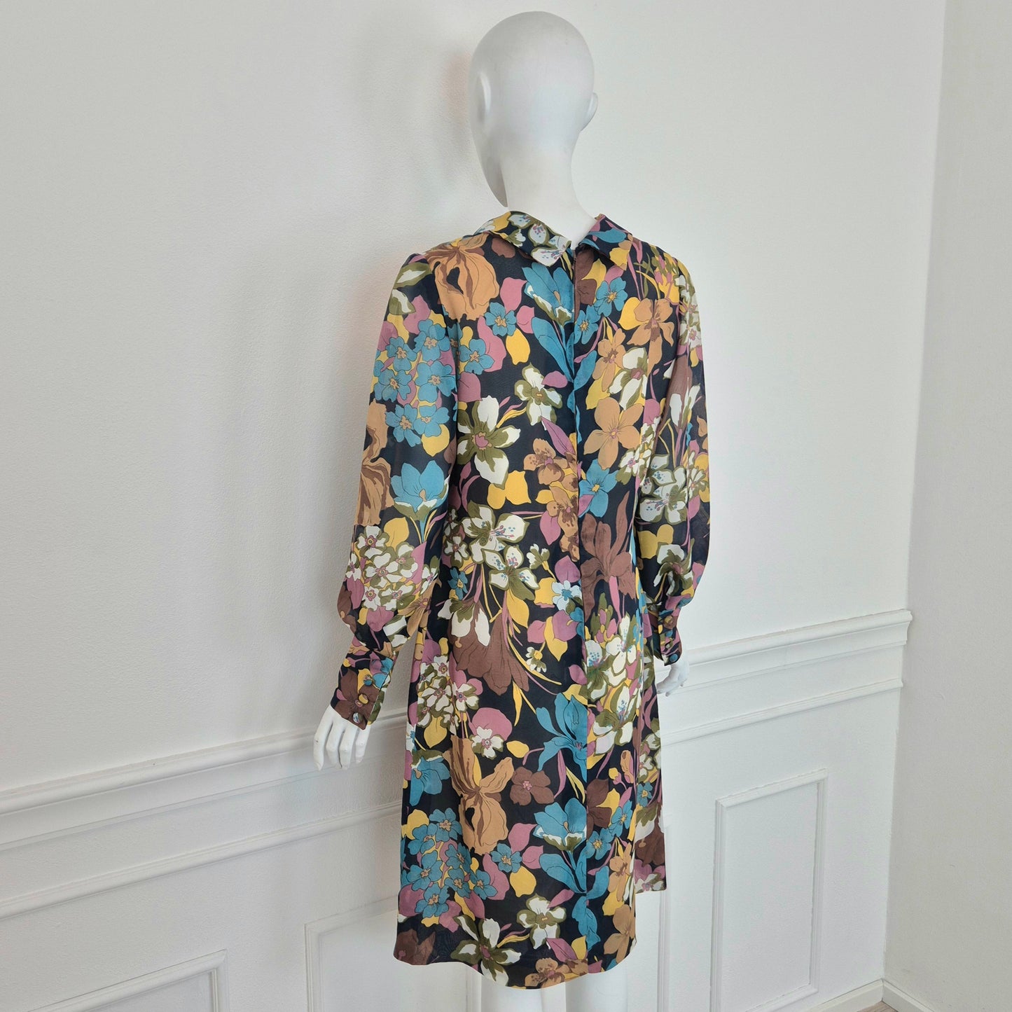 Abito vintage sartoriale stampa fiori