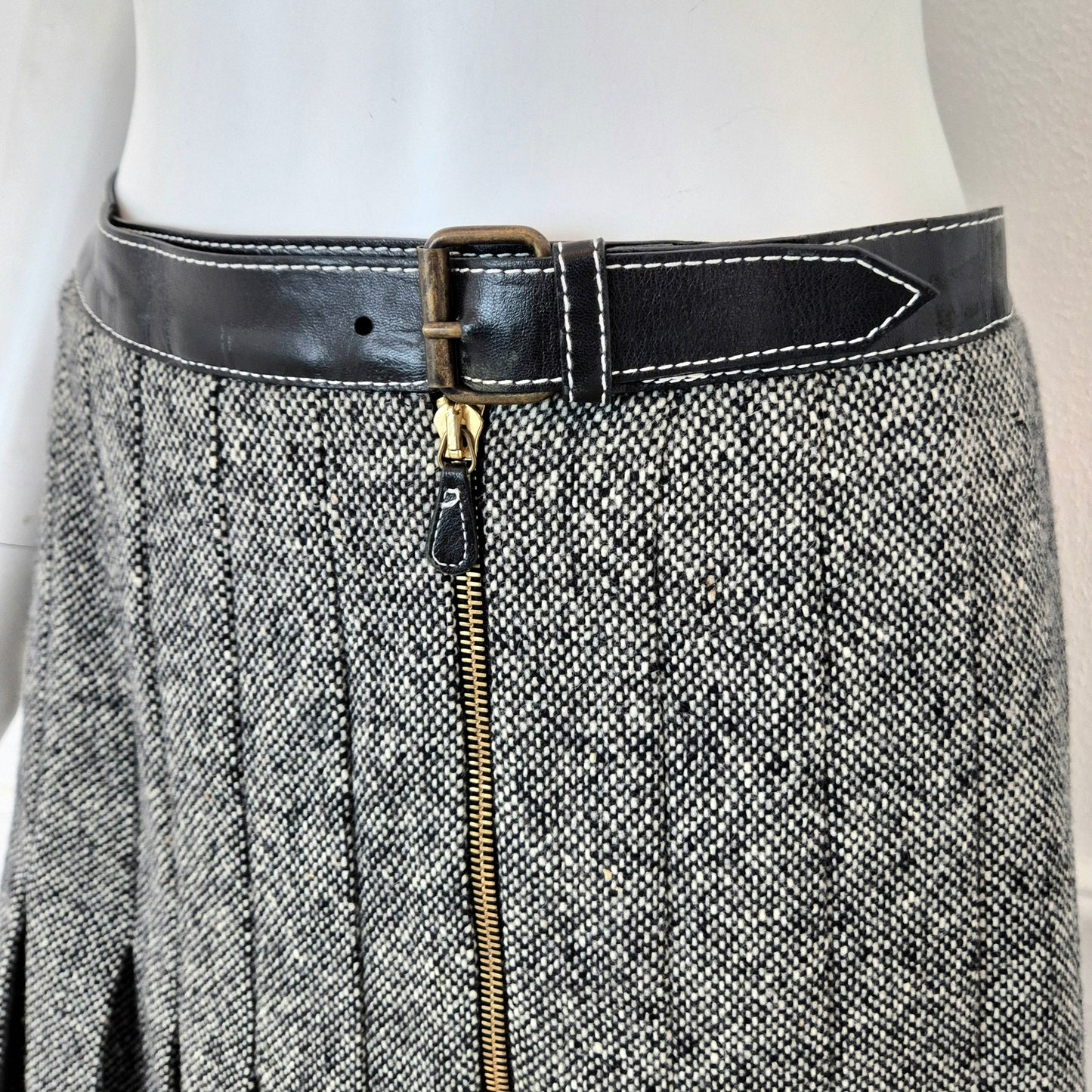 Alexander McQueen | Gonna in lana e pelle