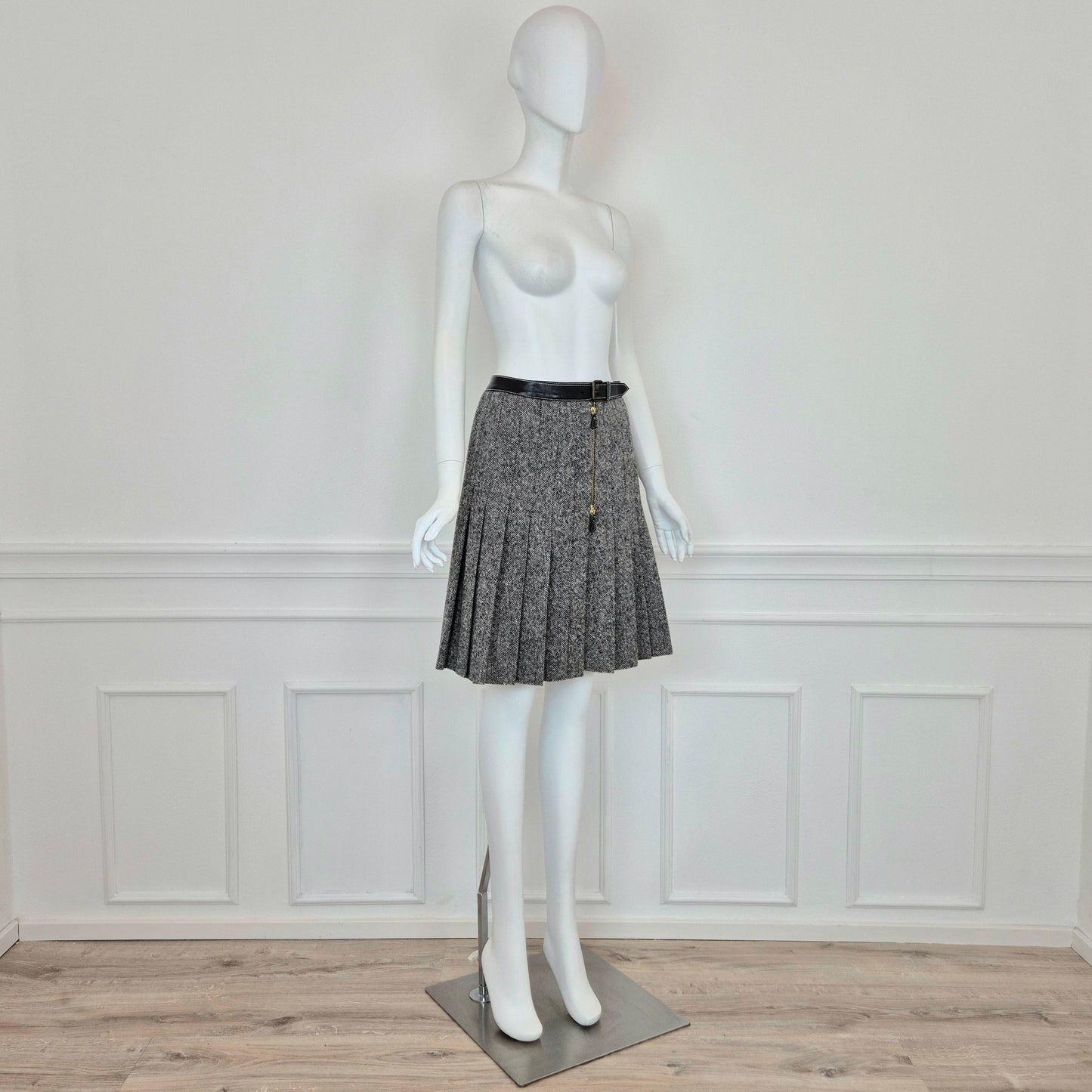 Alexander McQueen | Gonna in lana e pelle