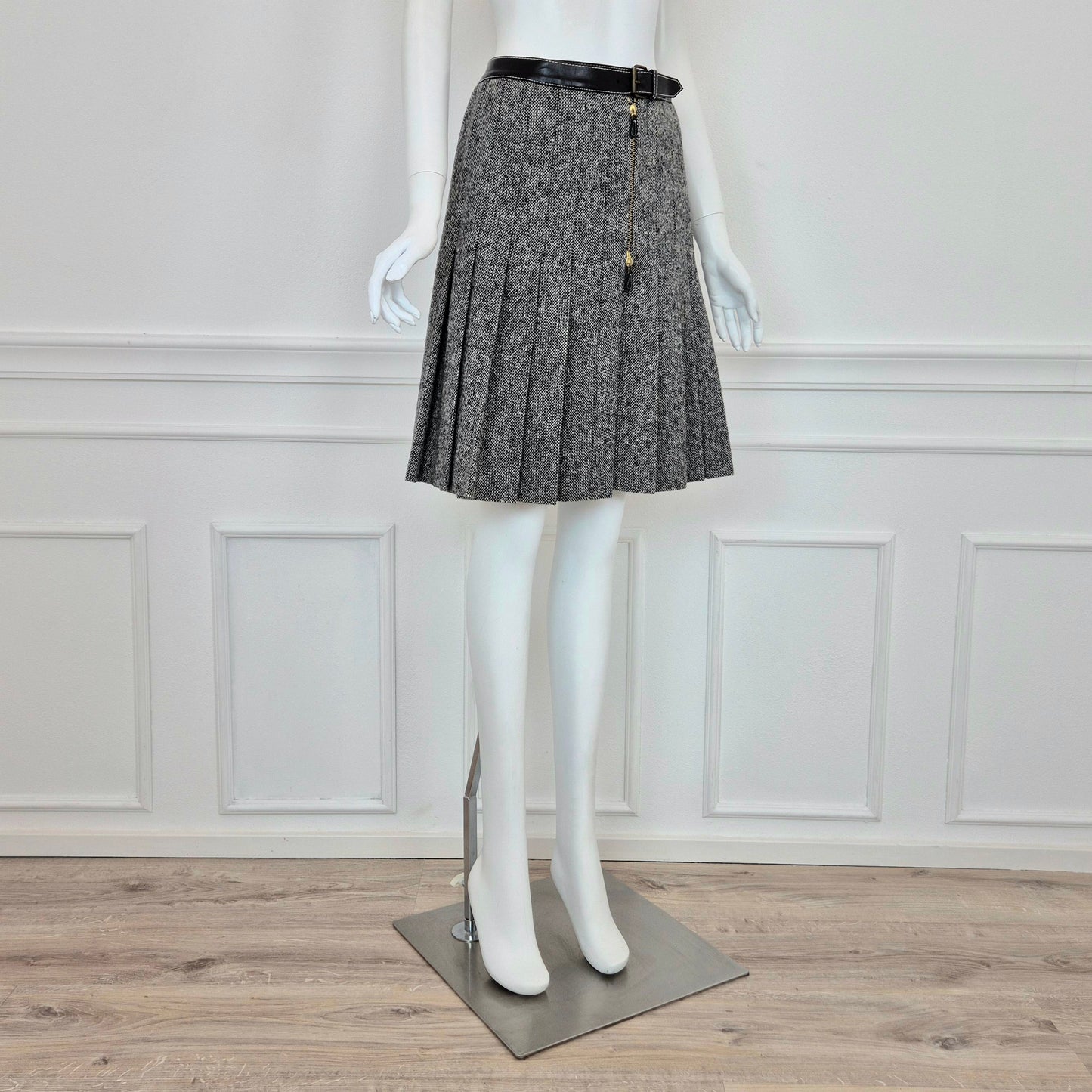 Alexander McQueen | Gonna in lana e pelle
