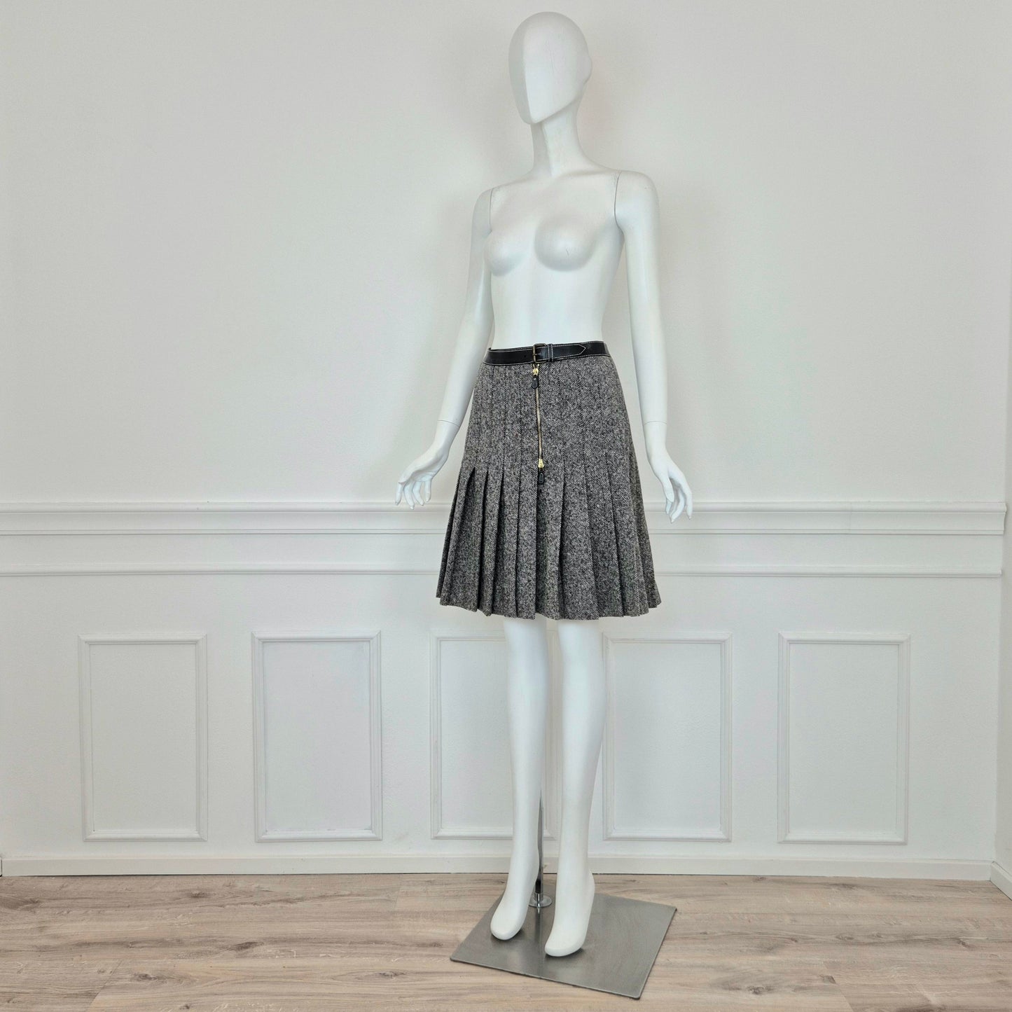 Alexander McQueen | Gonna in lana e pelle