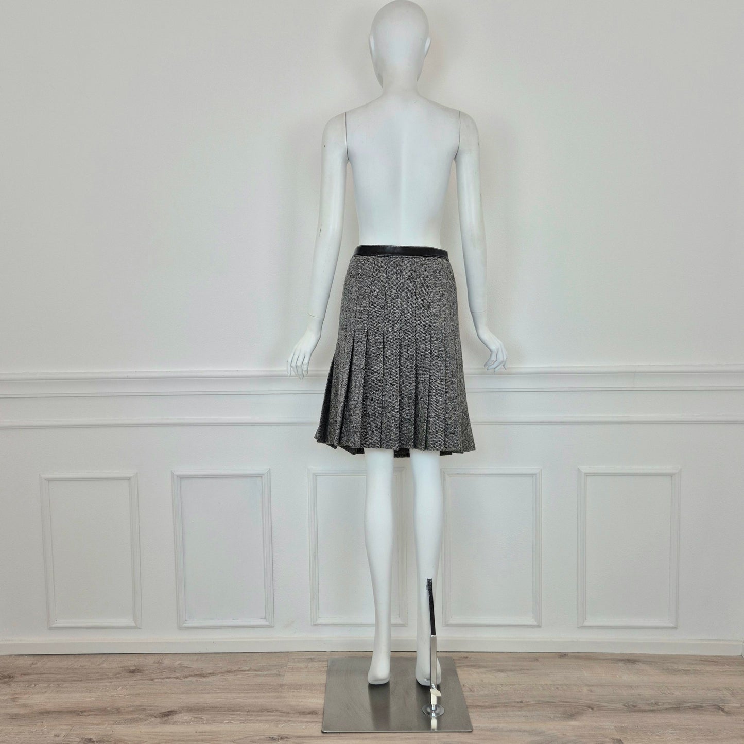 Alexander McQueen | Gonna in lana e pelle